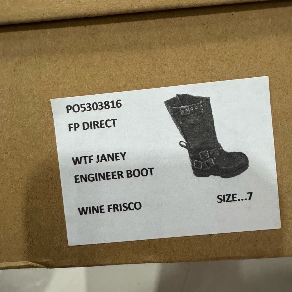 New Free People Janey Engineer Moto Boots Wine Frisco 7 - Picture 5 of 7